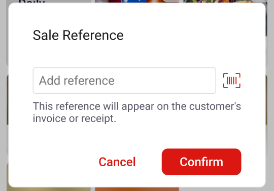 Enter sales reference